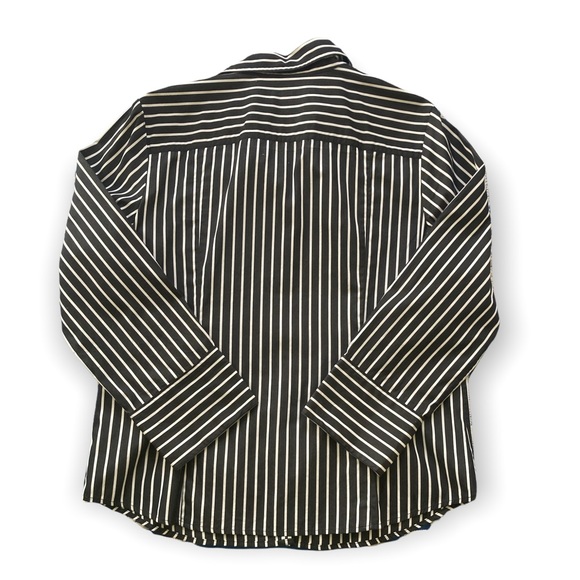 Charter Club Retro Striped Unisex Goth Plus Button Up Black White 16 - Picture 10 of 10